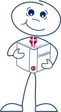 Man with book learning Danish with Ease